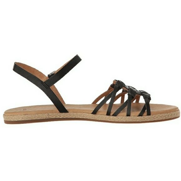 UGG Black Leather Strappy Ankle Sandals Size 11: GOOD CONDITION - Picture 3 of 8